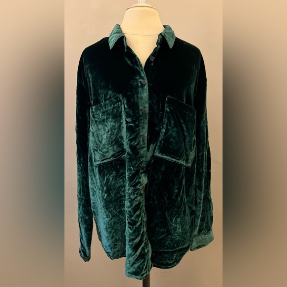 Pilcro Tops - The Hadley Relaxed Buttondown Shirt by Pilcro: Velvet Edition size XL